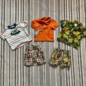 5 pack bundle GYMBOREE baby boy shirts and shorts